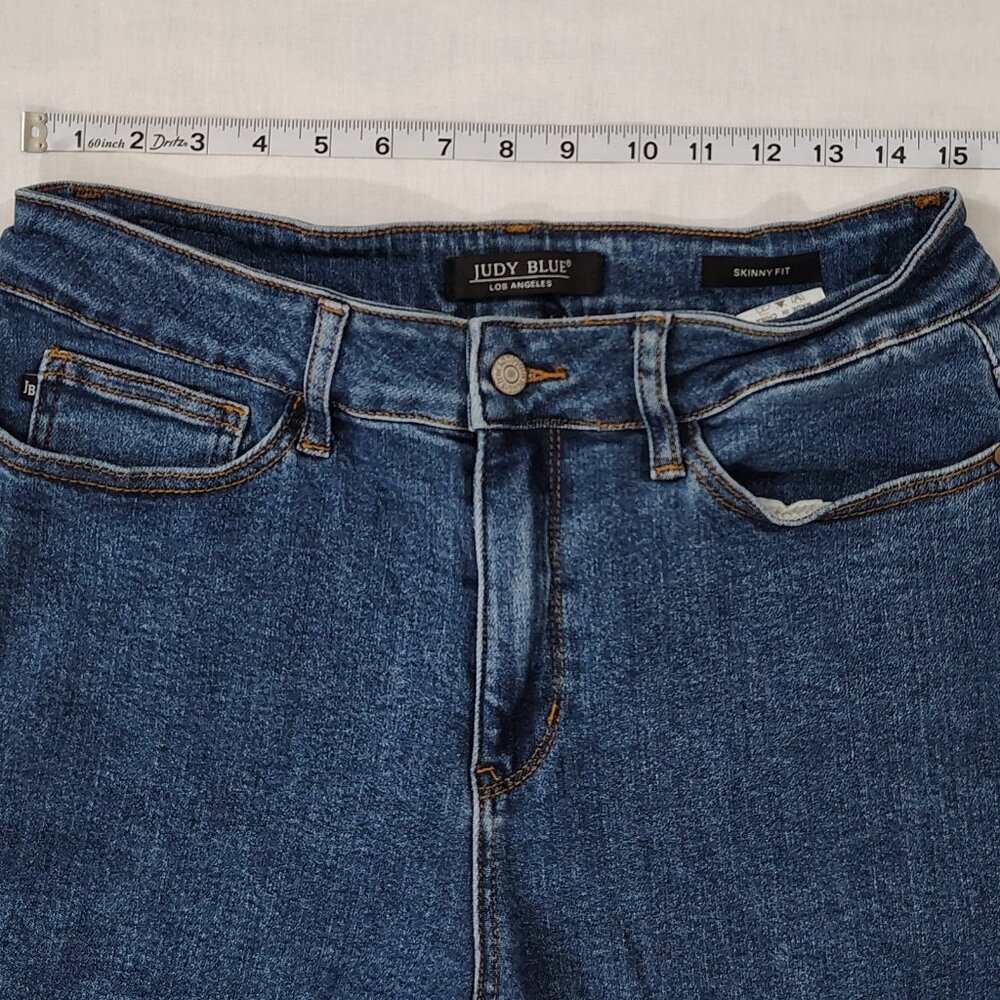 Judy Blue Skinny Fit Jeans Womens Size 14W High Rise Blue Denim Pockets Stretch - Picture 8 of 16